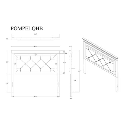 Shaker - 5 Pieces Bedroom Set With Crystal Inspired Tufted Headboard And LED Lighting