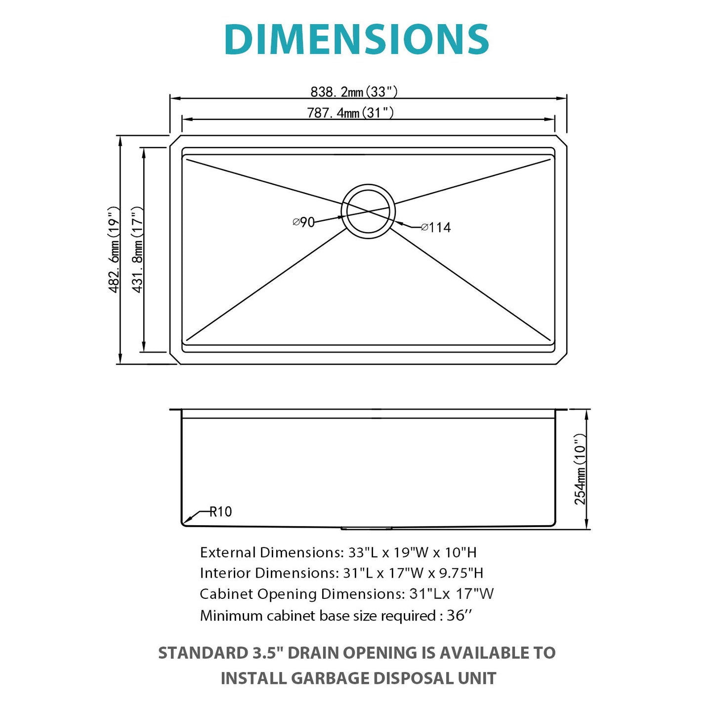 Stainless Steel Undermount Kitchen Sink With Workstation
