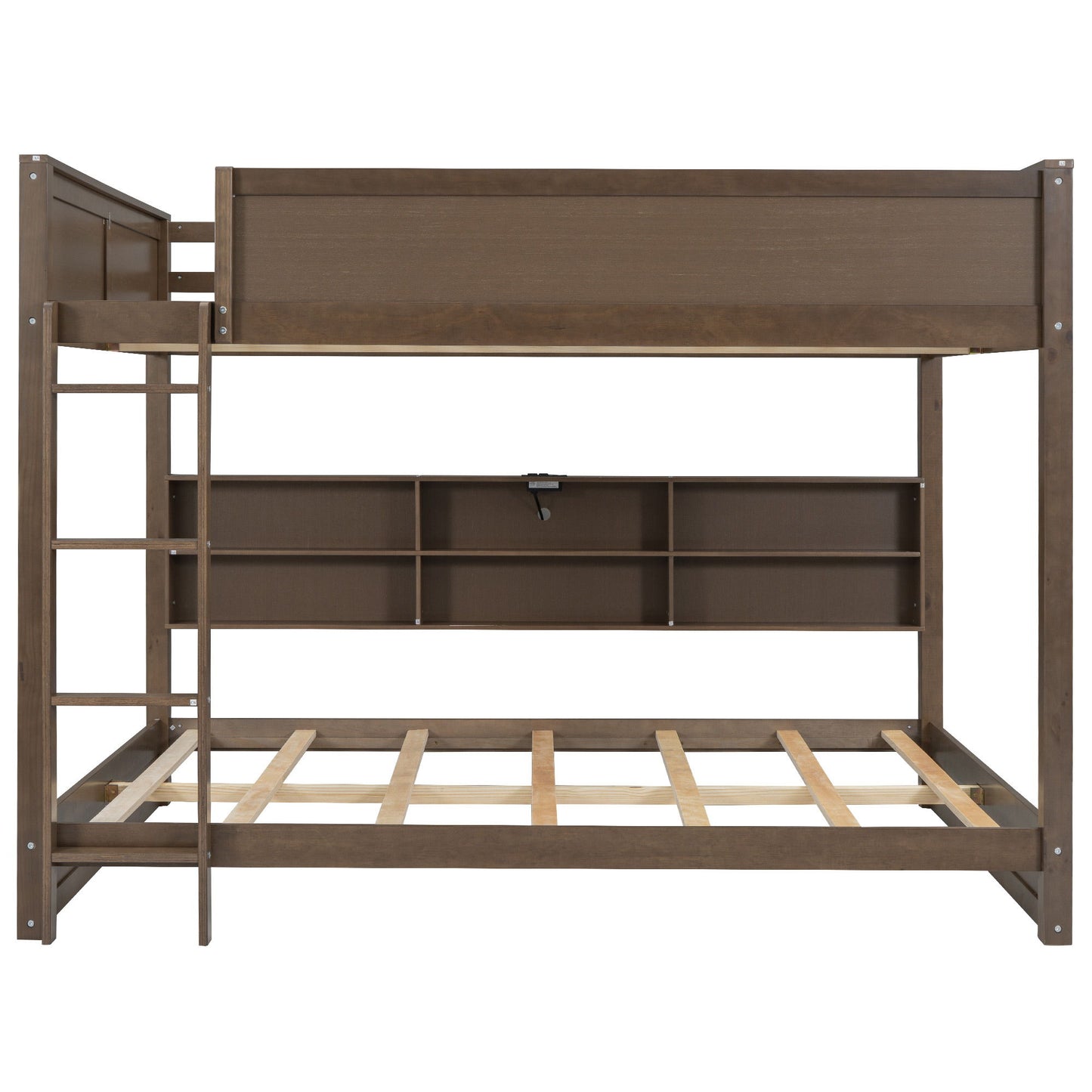 Bunk Bed With Storage Cabinets And USB Ports