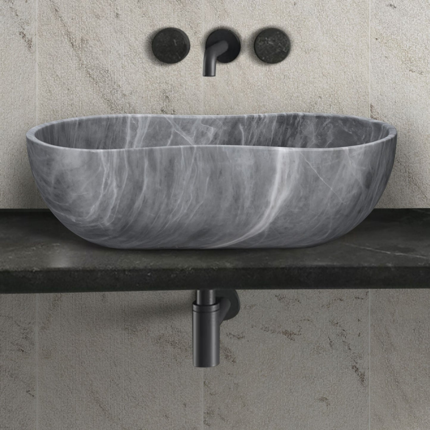 Bathroom Vessel Sink With Wavy Design