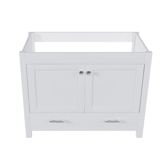 42" Bathroom Vanity Base With Doors And Drawer - White