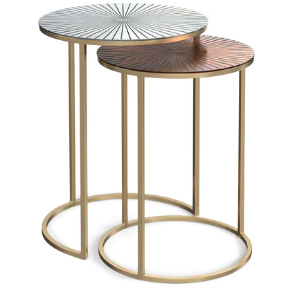Drake - 2 Piece Nesting Table - Antique Nickel / Antique Copper