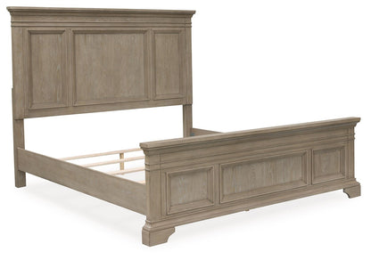 Vallardia - King Panel Bed - Light Grayish Brown
