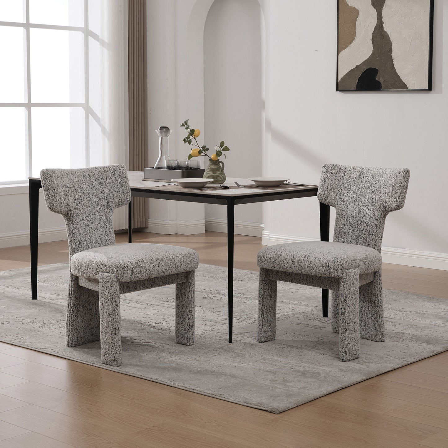 Armless Curved Back Accent Chairs (Set of 2)