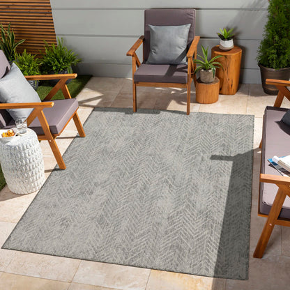 Sunshine - 5'3" X 7'3" Indoor, Outdoor Area Rug - Silver