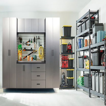 Astro Series - Garage Cabinet Set A With Soft Closing Drawers - Metallic Gray