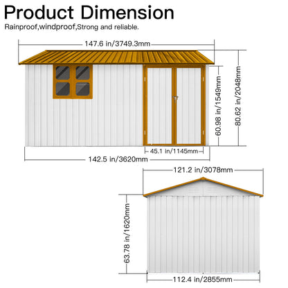 10'x12' Garden Sheds Outdoor Storage Sheds With Window