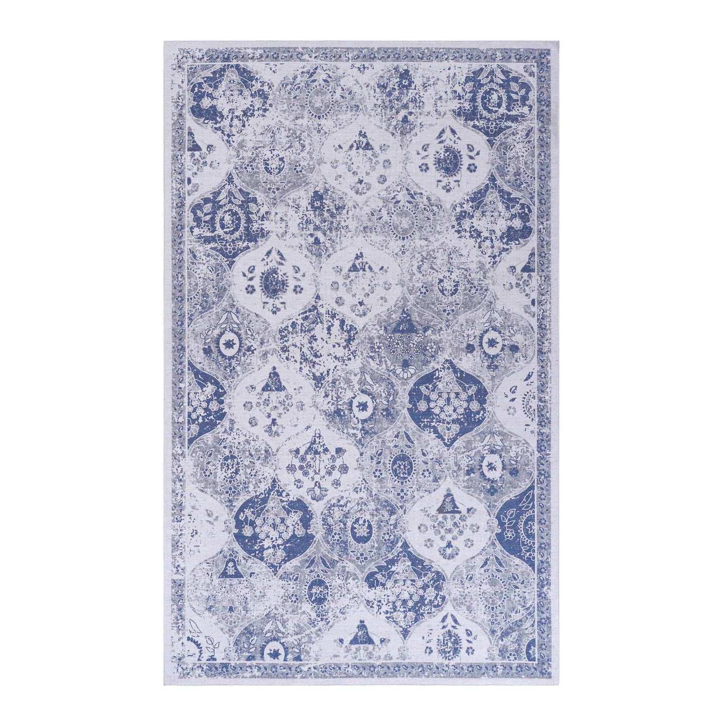 Maval - 8' X 10' Washable Area Rug - Blue