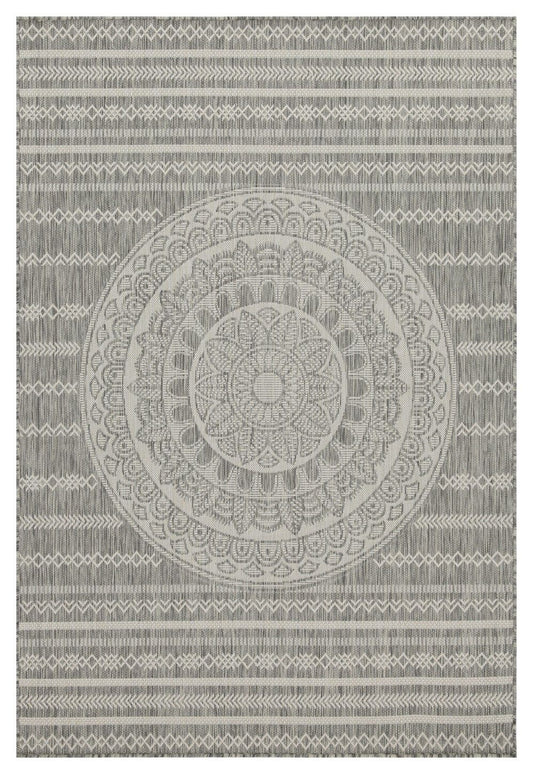 Sunshine - 5'3" X 7'3" Indoor, Outdoor Area Rug - Silver - Polypropylene