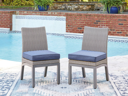 Half Moon Beach - Side Chair With Cushion (Set of 2) - Blue / Gray