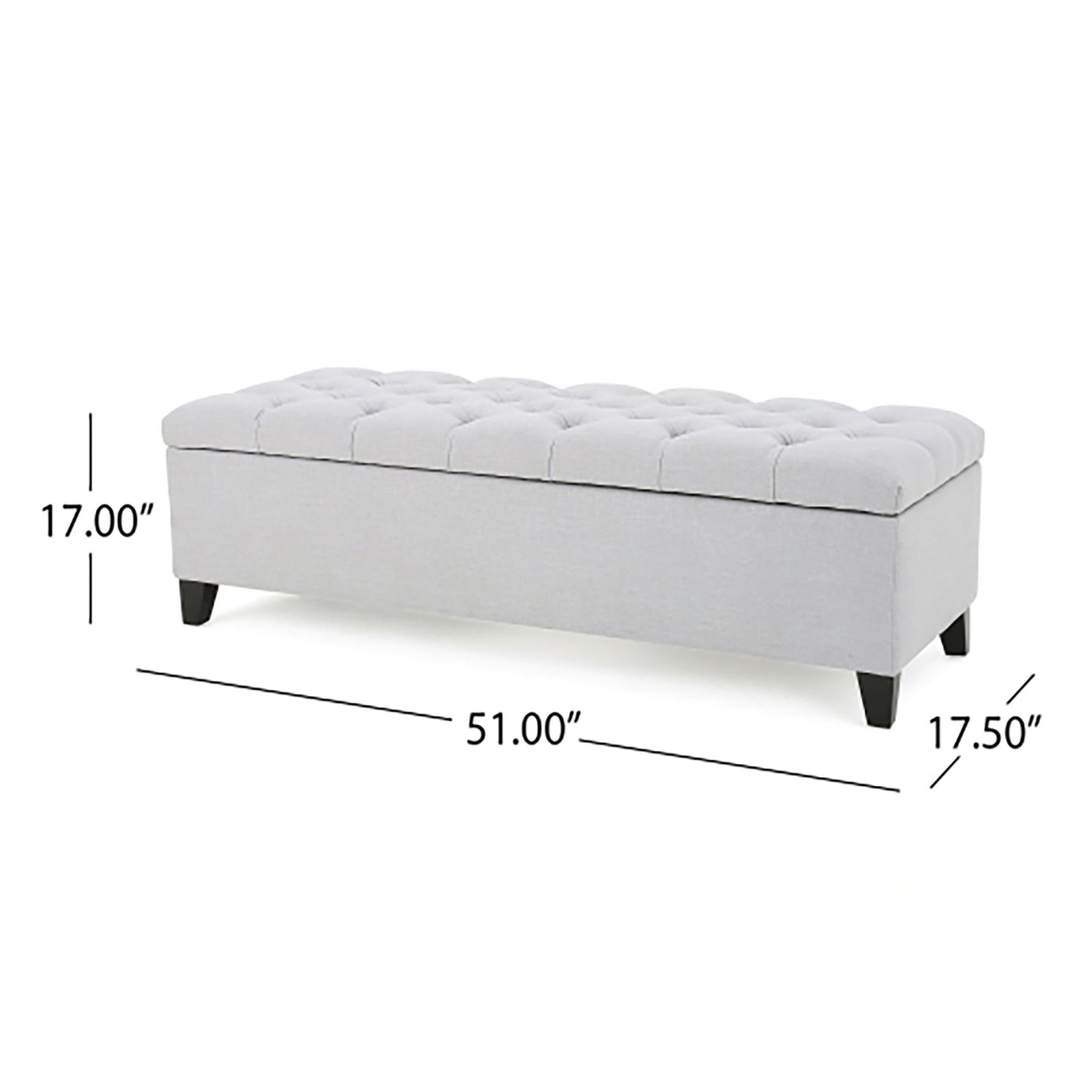 Glouster - Storage Ottoman - Light Gray