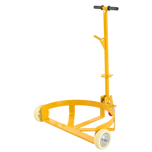 Steel Drum Dolly 55 Gallon Capacity Oil Barrel Mover With Wheels Low Profile Caddy - Yellow