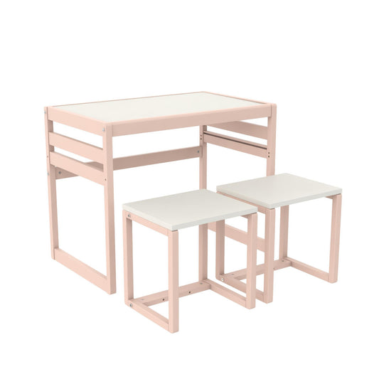 Signy - 3 Piece Activity Table Set - Pink / White