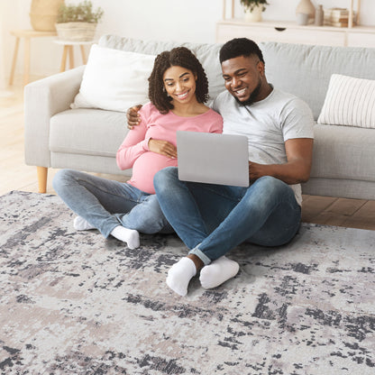 Payas - 6' X 9' Abstract Area Rug - Cream / Brown