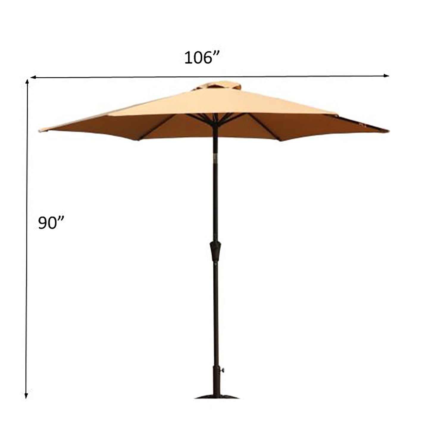 8.8' Outdoor Aluminum Patio Umbrella With 42 Pound Round Resin Umbrella Base