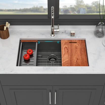 Workstation Kitchen Sink,Single Bowl Undermount