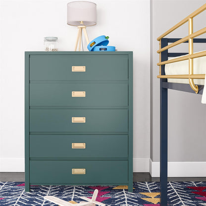 Haven - 5 Drawer Dresser - Dark Green