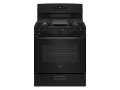 GE 30" Freestanding Gas Range With 5 Sealed Burners - Black