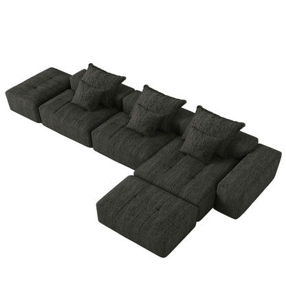 Modern Oversized Diy Combination Modular Sectional Sofa With Pillows