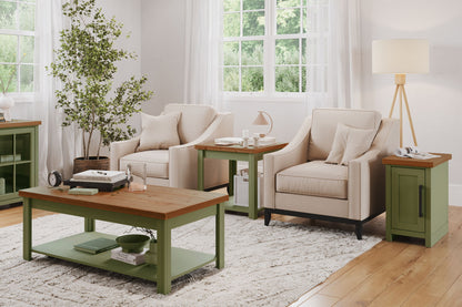 Coffee Table - Sage Green And Fruitwood