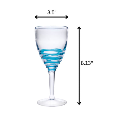 Swirl Plastic Wine Glasses (Set of 4)