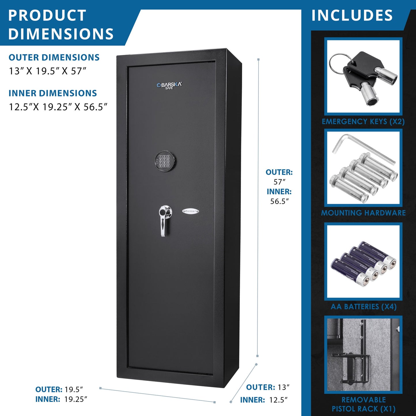 7.87 Cubic Ft Keypad Rifle Safe - Black
