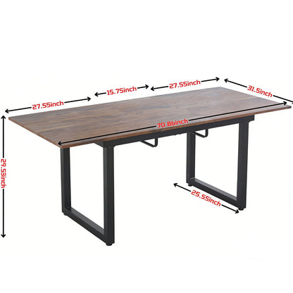 Square Extendable Dining Table With Metal Legs