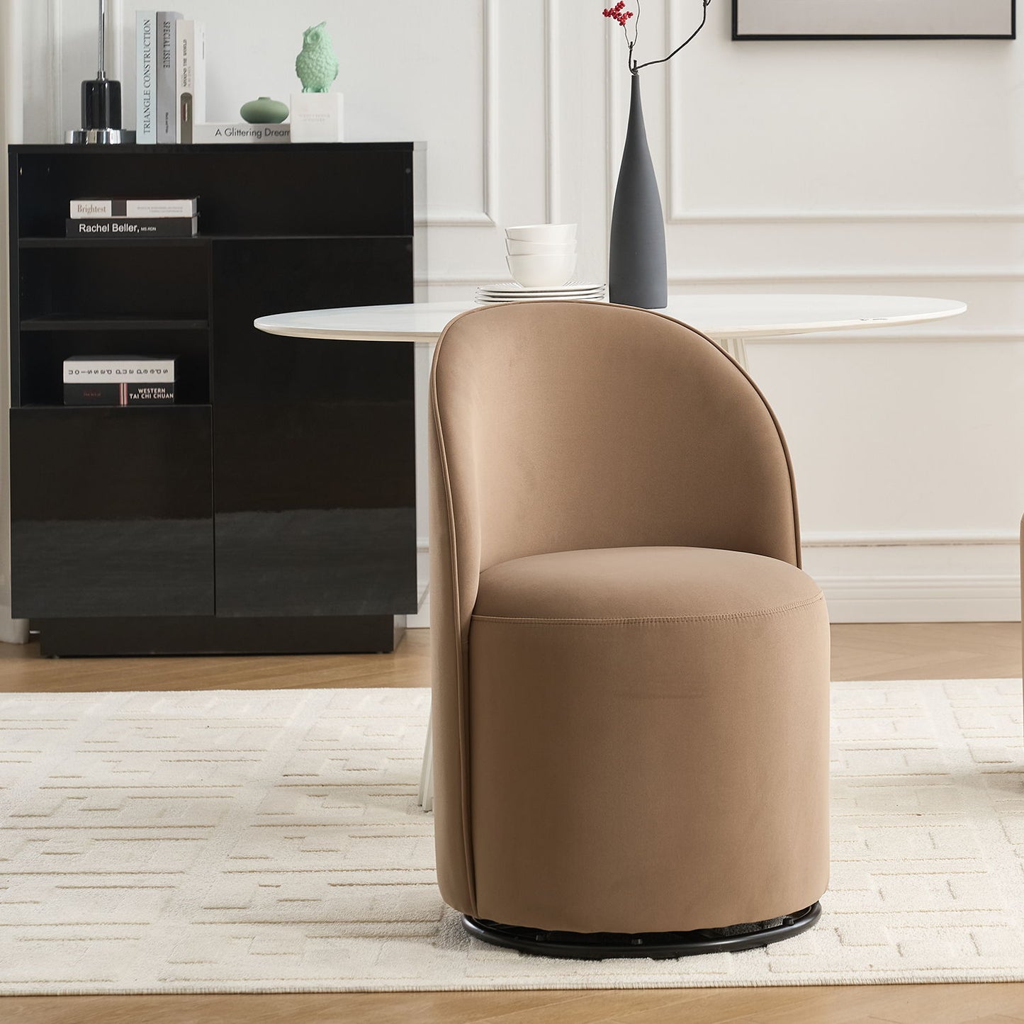 360 Degree Swivel Armless Dining Barrel Chair