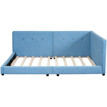 Modern Upholstered Platform Bed With USB Ports And LED Belt
