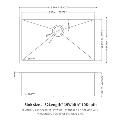 Undermount Kitchen Sink 16 Gauge Stainless Steel