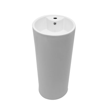 15" Pedestal Sink With Space Saving Design, Smooth Non Porous Surface For Powder Rooms - White