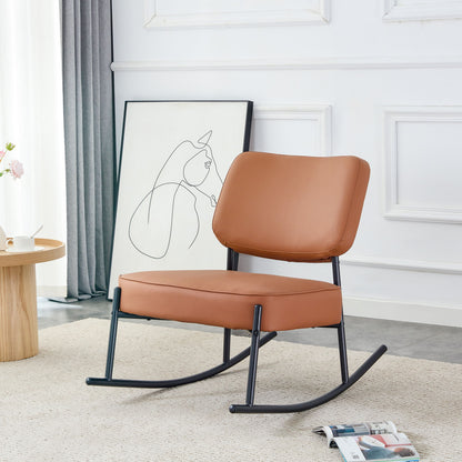 Rocking Chair With Backrest And Metal Legs For Living Room