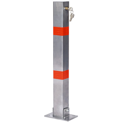 Square Parking Bollard Pole Barrier With Lock For Car Parking Protection And Home Garage Street Decor
