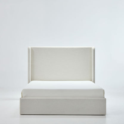 Carmen - Full Size Upholstered Wingback Bed - Ivory
