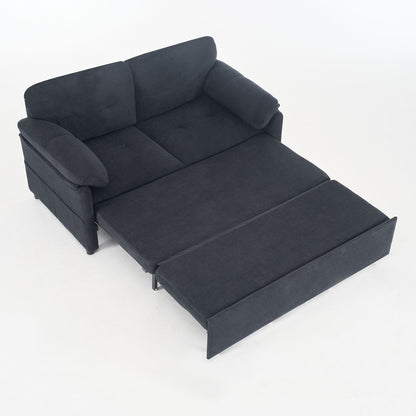 Convertible Pull Out Sofa Bed Queen Size, 3 In 1 With Side Storage