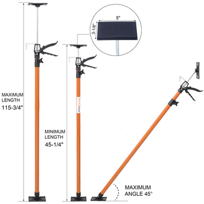 Adjustable Support Pole System For Drywalls And Cabinets With Carry Bag