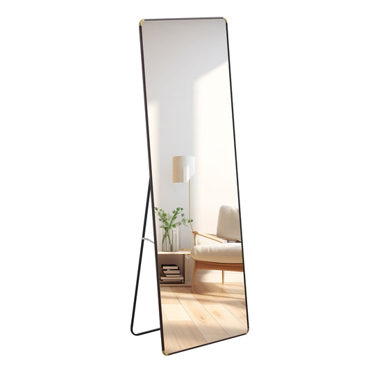 4th Generation Floor Standing Full Length Mirror, Wall Mounted Glass - Transparent