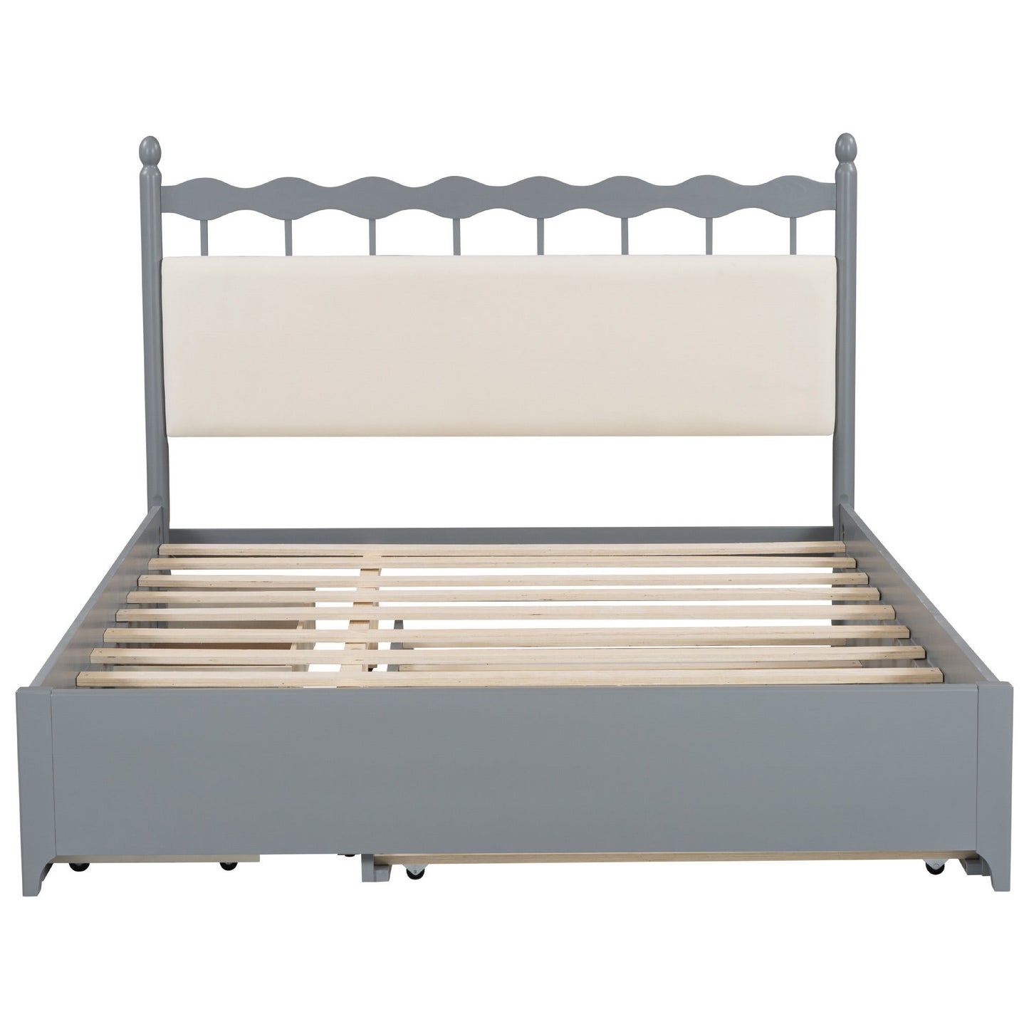 Storage Platform Bed With 2 Big Drawers & Trundle
