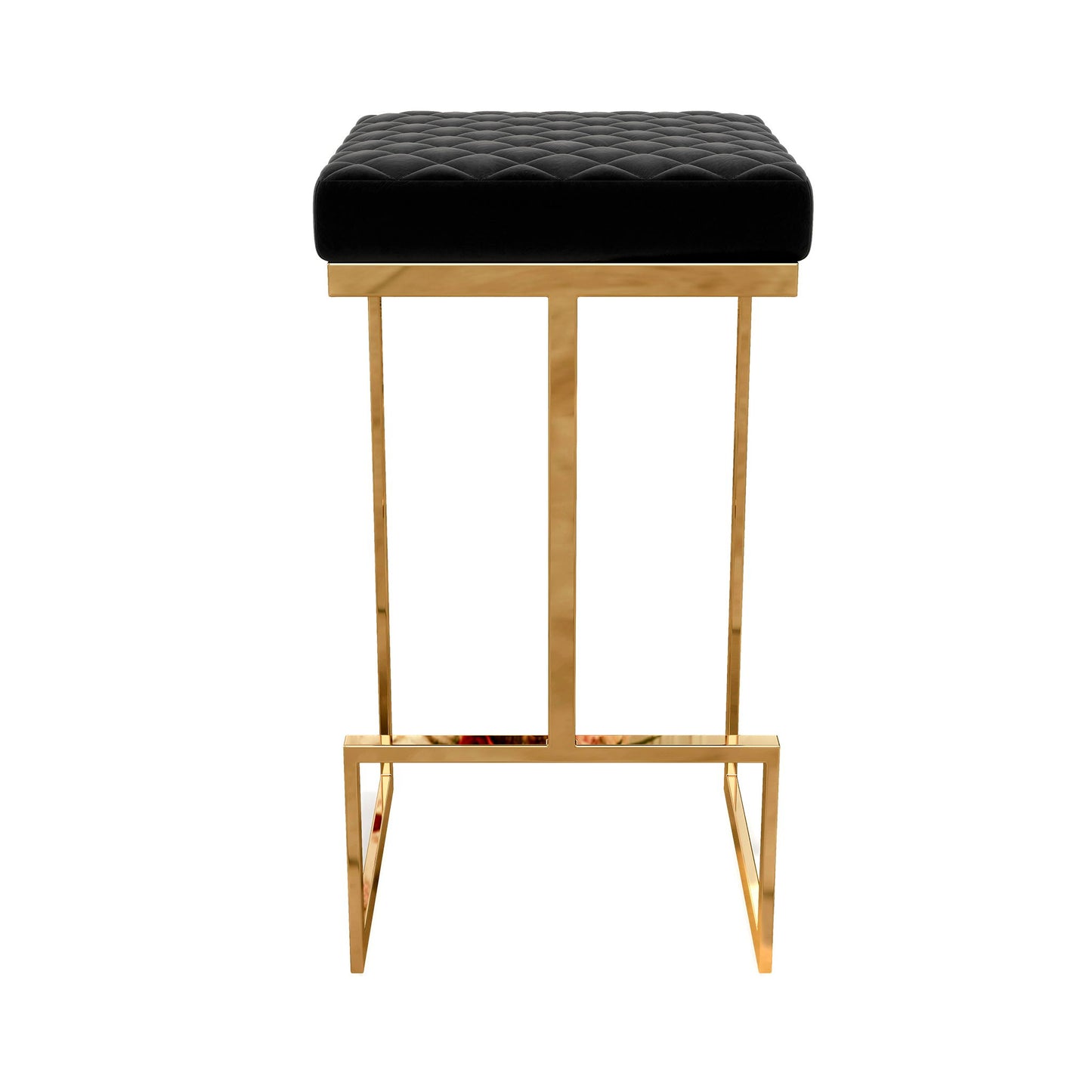 Joel - Upholstered Stool - Black / Gold