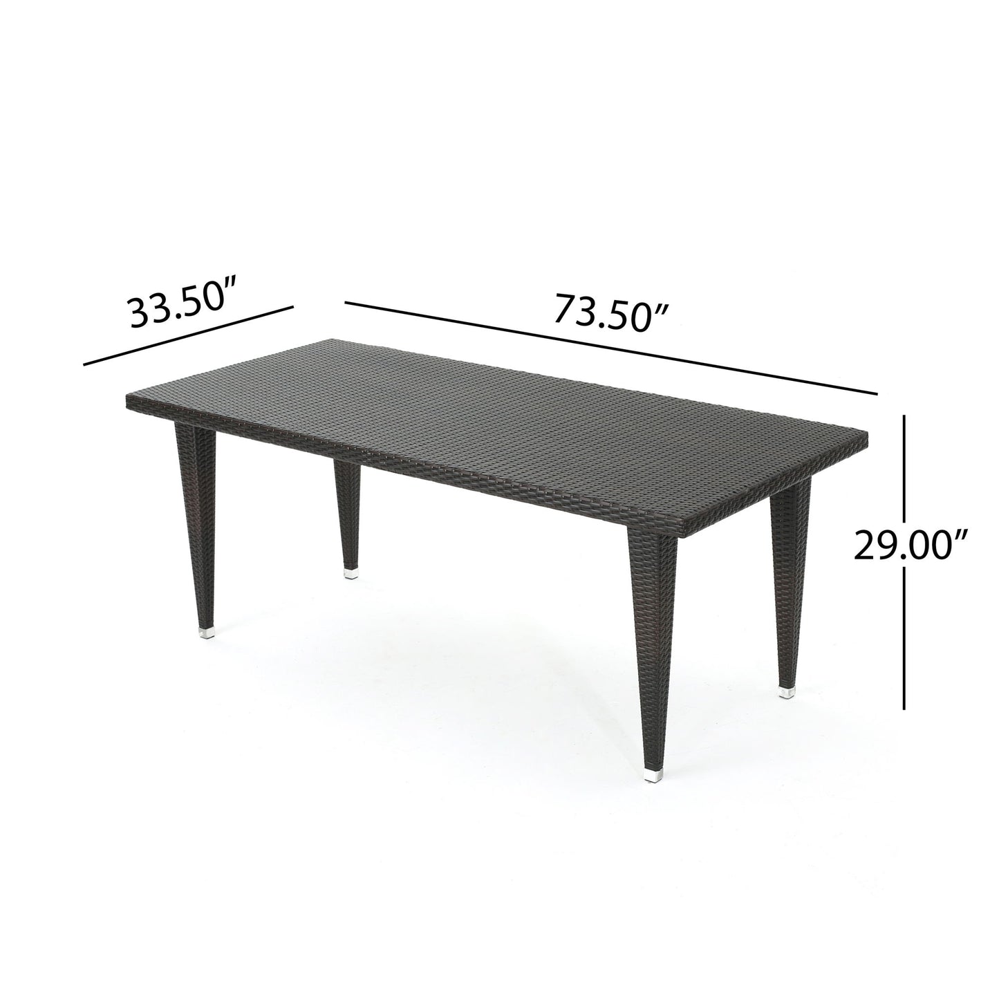 Reflect - Outdoor Dining Table With Rattan Cover - Dark Gray