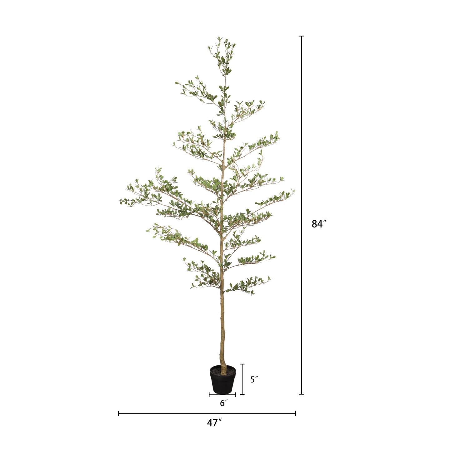 7Ft Artificial Olive Tree With Pot, Realistic Tall Fake Plant For Indoor Decoration - Green Leaves