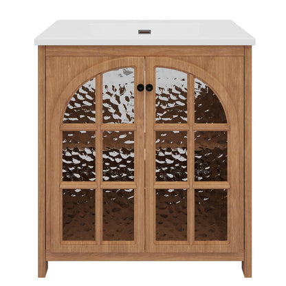 Vintage Farmhouse Bathroom Vanity With Ceramic Sink