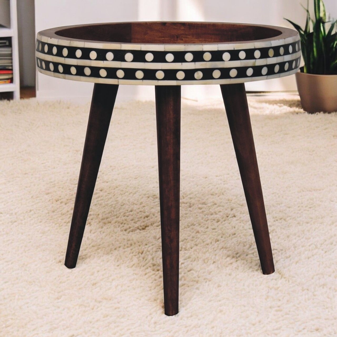 Small Patterned Nordic Style End Table