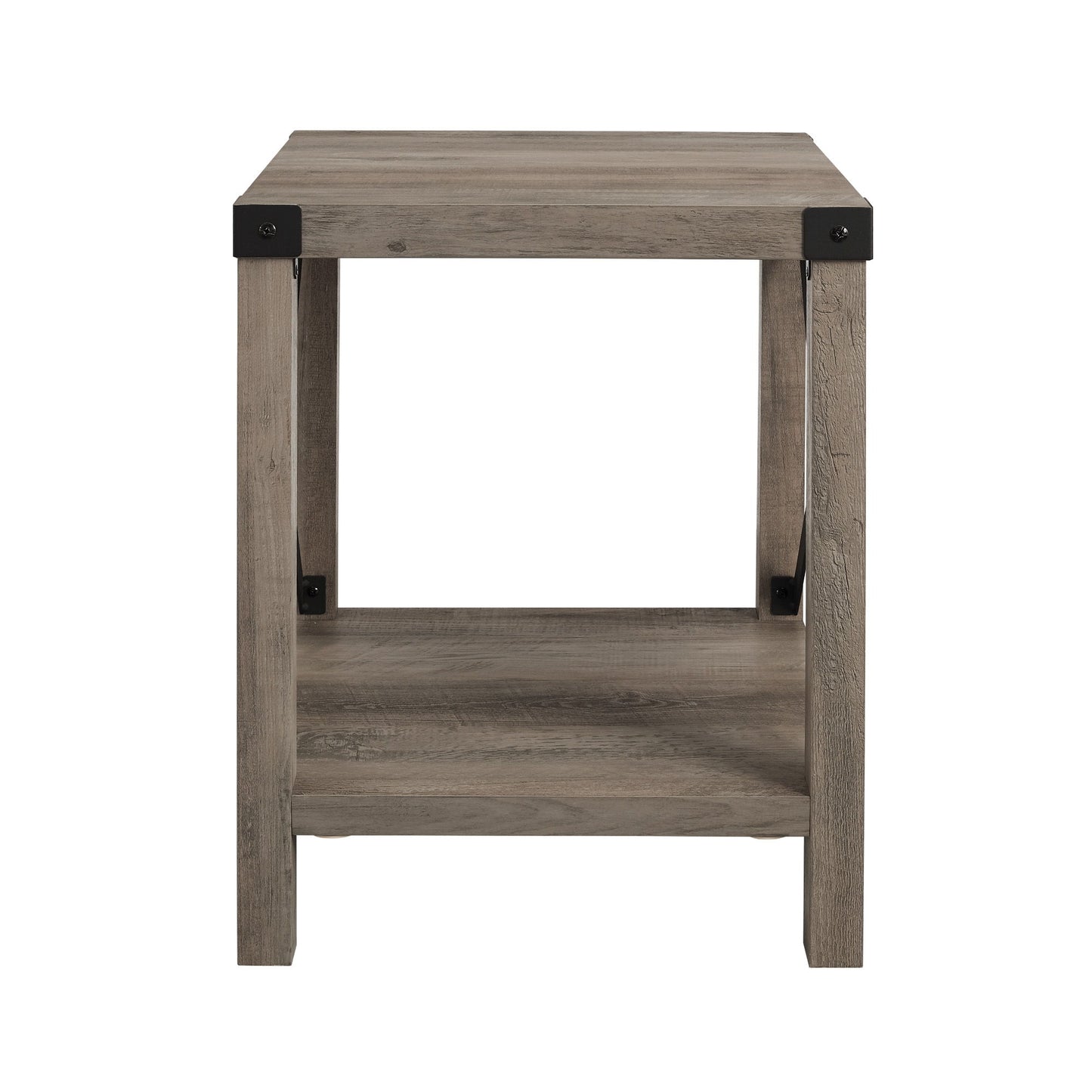 Rustic X 2 Tier Side Table - Gray Wash