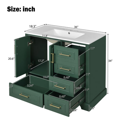 Traditional Bathroom Vanity With Soft Close Doors And Drawers