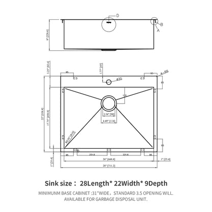 Stainless Steel Drop In Kitchen Sink, Topmount