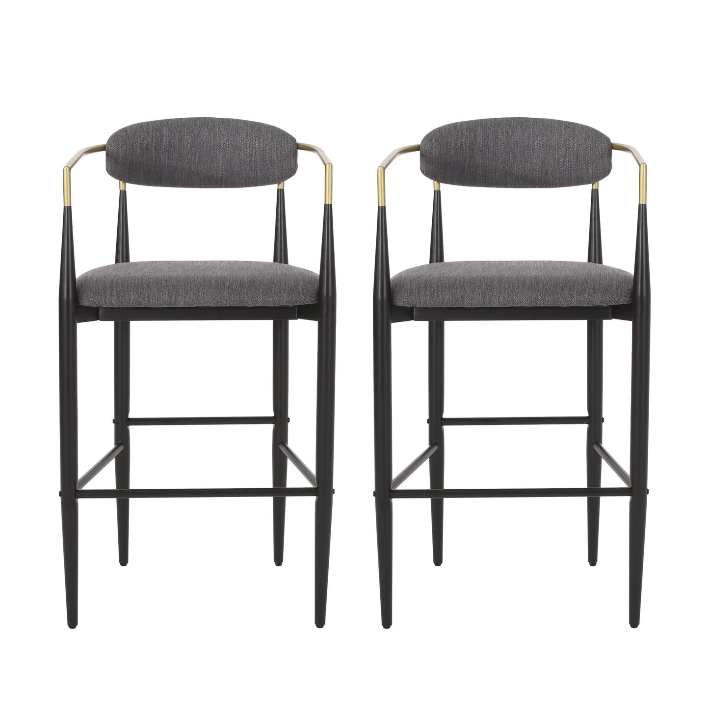 Upholstered Bar Stools With Backs For Kitchen Island (Set of 2)