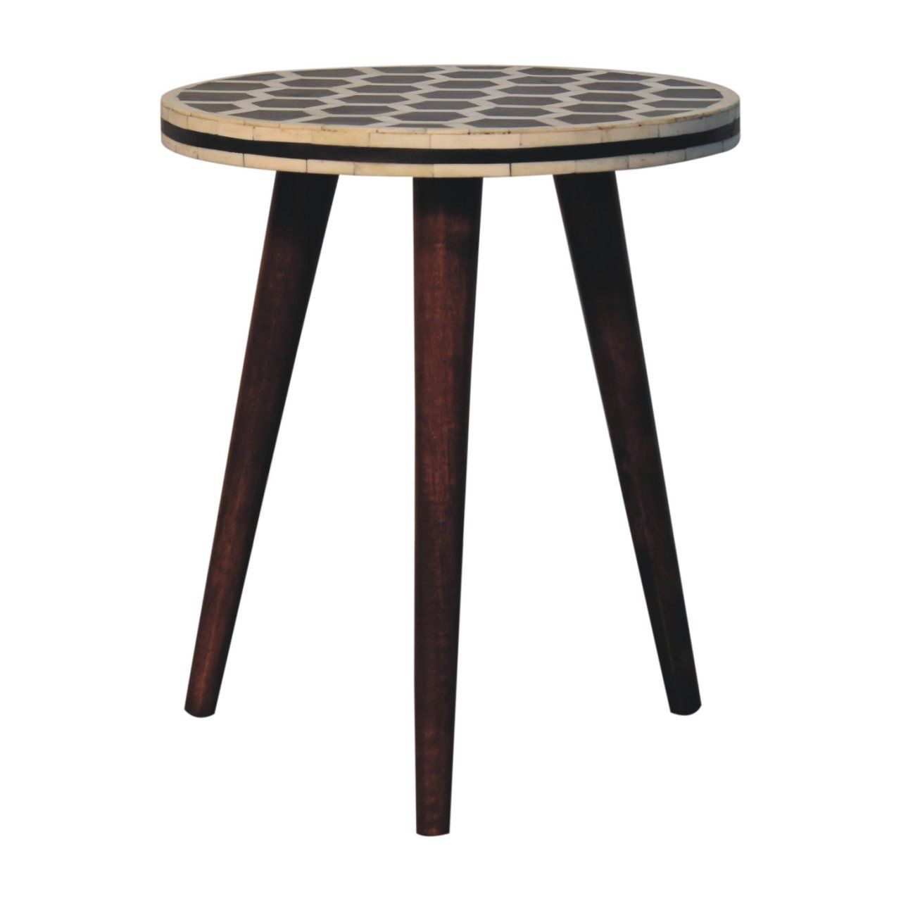 Inlay Bone Tripod Stool - Honey Caramel