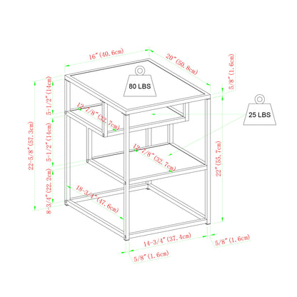 Modern Minimal Floating Shelf Side Table - Light Brown