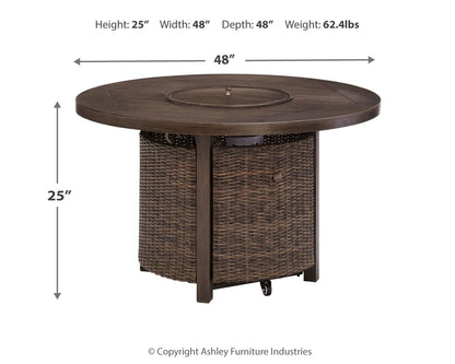 Paradise Trail - Medium Brown - Round Fire Pit Table